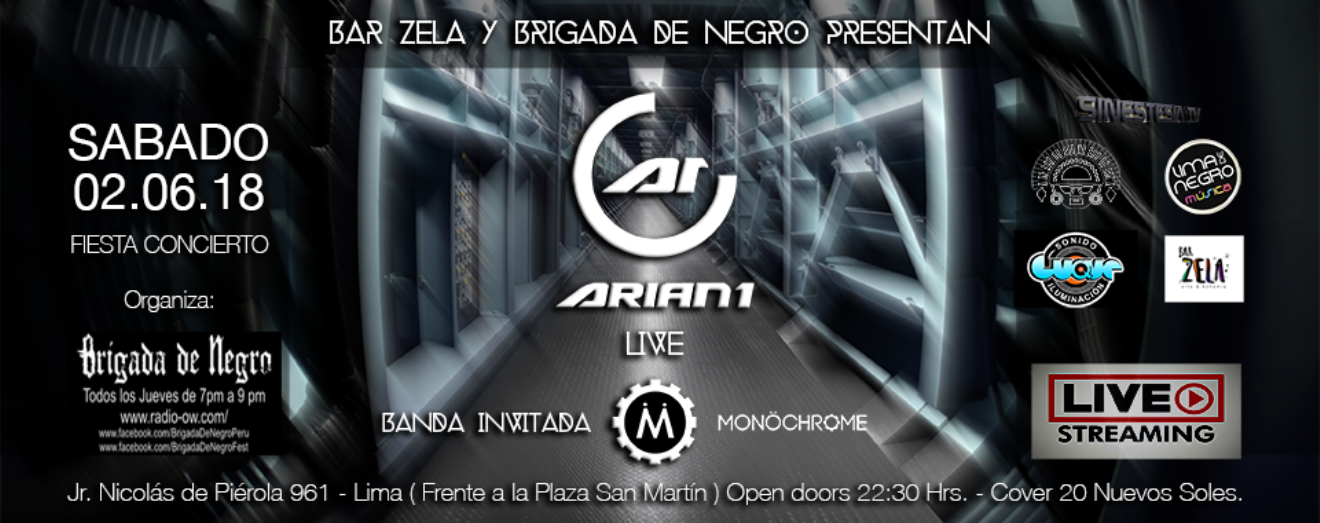 Arian 1 LIVE. Flyer oficial