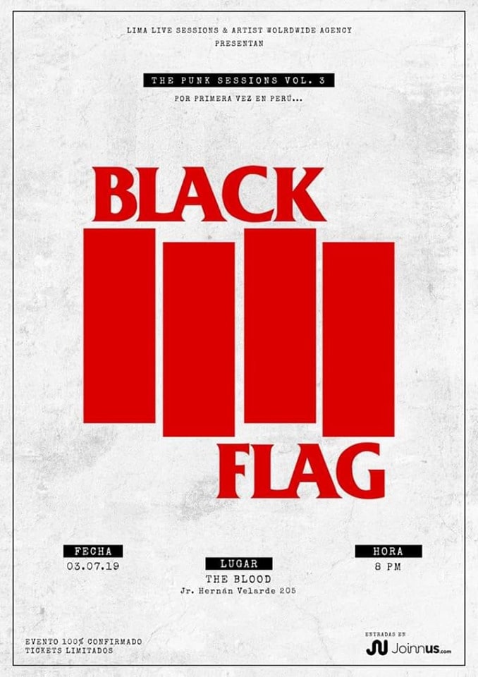 Black Flag. Flyer conicerto Perú