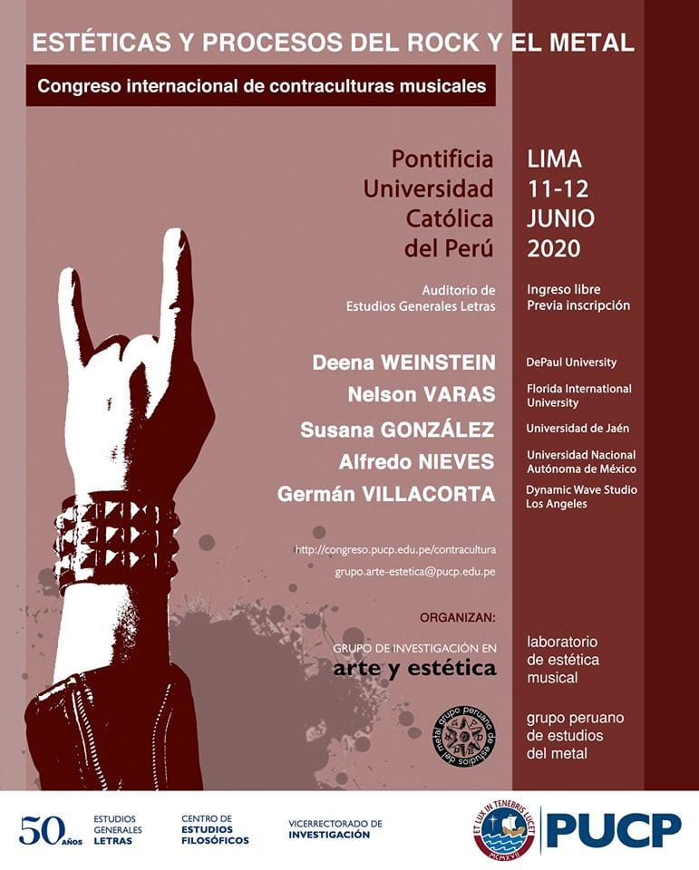 Historia del Rock Peruano. Flyer congreso PUCP