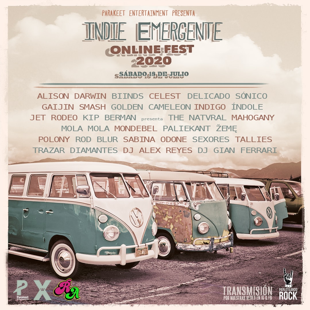 Indie Emergente Online Fest 2020. Flyer