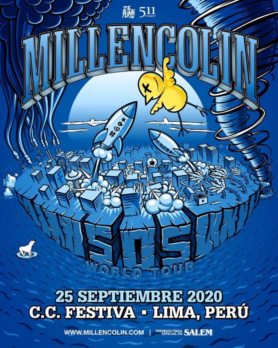 Millencolin. Flyer concierto Perú 2020