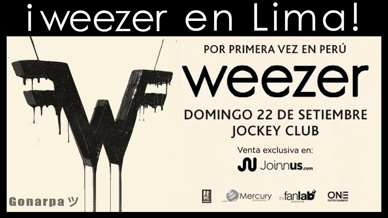 Weezer. Flyer oficial Weezer Lima 2019