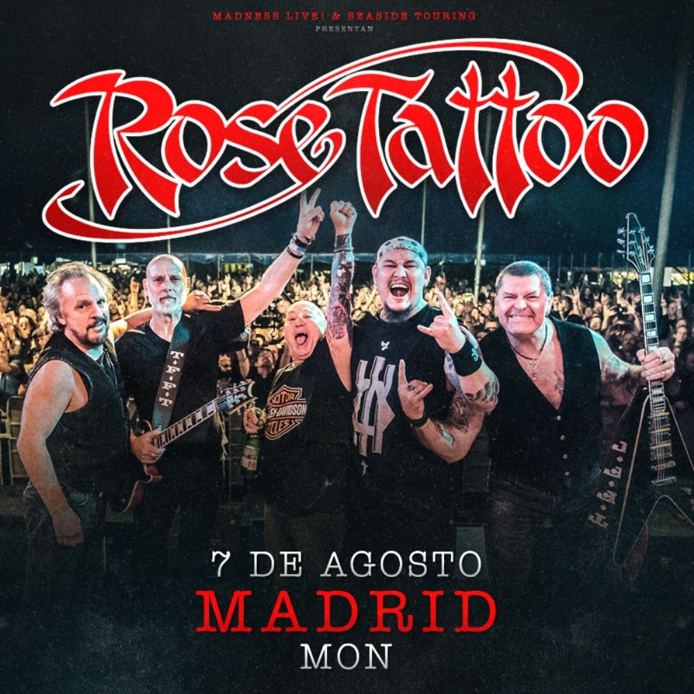 Rose Tattoo. Flyer oficial España 2019